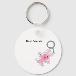 Whimsical Best Friends Bunny Keyring for Backpacks Sleutelhanger