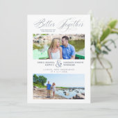 Whimsical Better Together Quote 2 Photos Wedding  Save The Date (Staand voorkant)