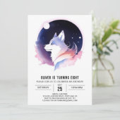 Whimsical bewerkbare Schattigee Wolf Verjaardag Kaart (Staand voorkant)