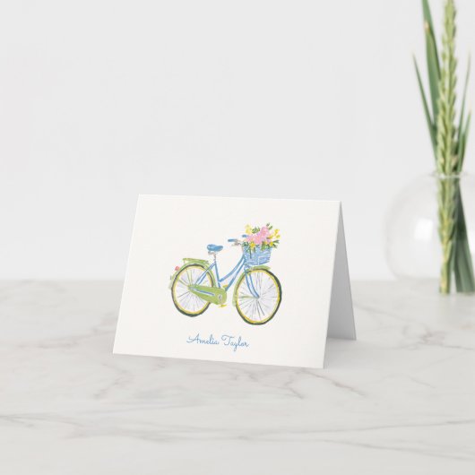 Whimsical Bicycle Illustration Personalized Name (Devant)