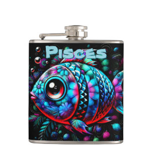 Whimsical Big-Eyed Fish Vissen Gepersonaliseerd Heupfles