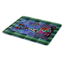 Whimsical Big-Eyed Funky Kitty Cat Abstract Snijplank