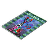 Whimsical Big-Eyed Funky Kitty Cat Personalized Notitieboek (Linkerzijde)