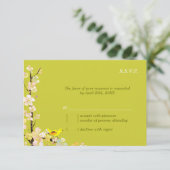 Whimsical Bird Apple Green Wedding RSVP (Debout devant)