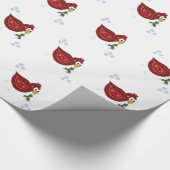 Whimsical Bird met Snowflakes Cadeaupapier (Hoek)