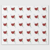 Whimsical Bird met Snowflakes Cadeaupapier (Vlak)