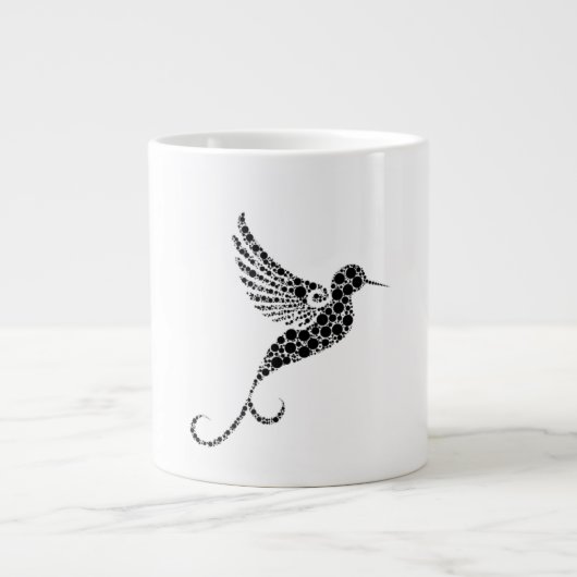 Whimsical Bird Pattern Illustration Coffee Mug Extra Grote Beker (Voorkant)