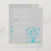 Whimsical Bird Swirl Wedding Uitnodiging (Voorkant / Achterkant)