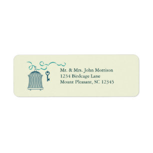 Whimsical Birdcage Wedding Label