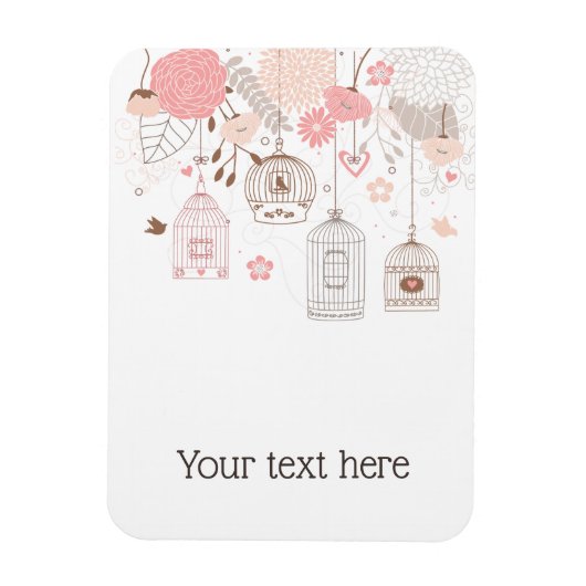 Whimsical Birdcages Personalized Magneet (Verticaal)