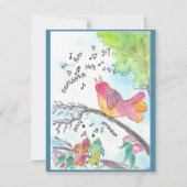 Whimsical Birds Christian Art Flat Carte pour note (Devant)
