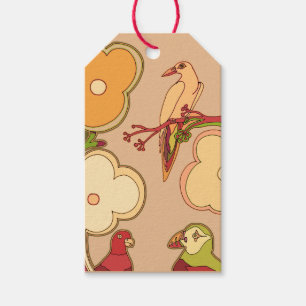 Whimsical Birds (Elke kleur die je kiest!) Cadeaulabel