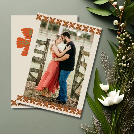 Whimsical Birds Folk Art Bewaar de datum Kaart