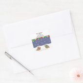 Whimsical Birds New Address Vierkante Sticker (Envelop)