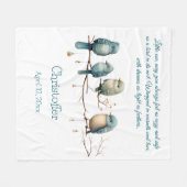 Whimsical Birds on Branches Pastel Baby shower Fleece Deken (Voorkant (Horizontaal))