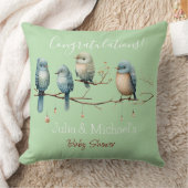 Whimsical Birds on Branches Pastel Baby shower Kussen (Deken)