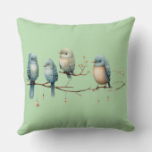 Whimsical Birds on Branches Pastel Baby shower Kussen (Achterkant)