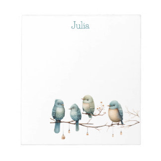 Whimsical Birds on Branches Tijdloze Elegantie Notitieblok
