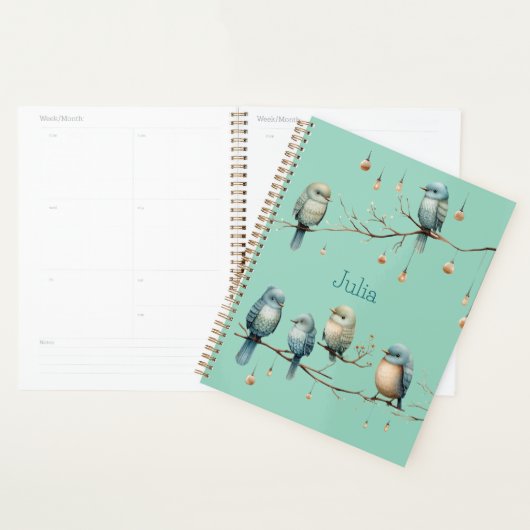 Whimsical Birds on Branches Tijdloze Elegantie Planner (Display)