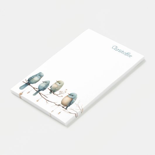 Whimsical Birds on Branches Tijdloze Elegantie Post-it® Notes (Schuin)