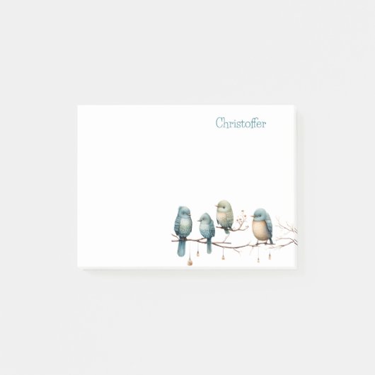 Whimsical Birds on Branches Tijdloze Elegantie Post-it® Notes (Voorkant)
