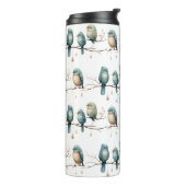 Whimsical Birds on Branches Tijdloze Elegantie Thermosbeker (Gedraaid links)