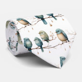 Whimsical Birds on Branches Timeless Elegance Stropdas (Opgerold)