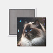Whimsical Birman Cat Magnet Magneet (Voorkant / Achterkant)