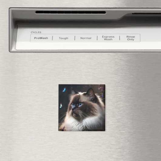 Whimsical Birman Cat Magnet Magneet (Insitu (Vaatwasser))