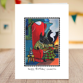 Whimsical Birthday Scottie Gevouwen Wenskaart Kaart
