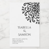 Whimsical Black and white Flourish Étiquette (Étiquettes simples)