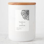 Whimsical Black and white Flourish Étiquette (Devant)