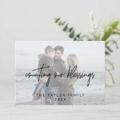 Whimsical Black Blessings 2 Horizontale foto's Feestdagenkaart (Staand voorkant)