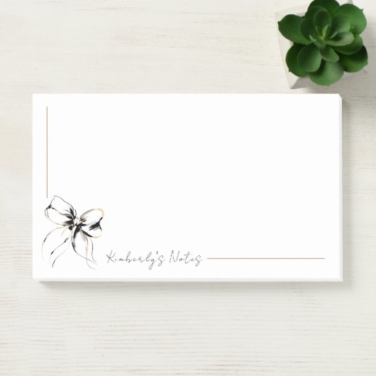 Whimsical Black Bow Full Name or Couple's Names Post-it® Notes (Kantoor)