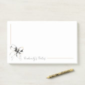 Whimsical Black Bow Full Name or Couple's Names Post-it® Notes (Op bureau)