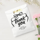 Whimsical Black Bow Handwritten Bridal Thank You Bedankzakje (Gezegeld)