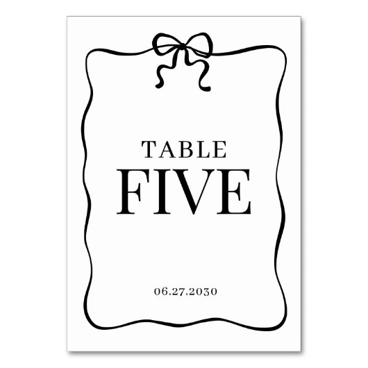 Whimsical Black Bow Tie Monogram Wedding Kaart (Voorkant)