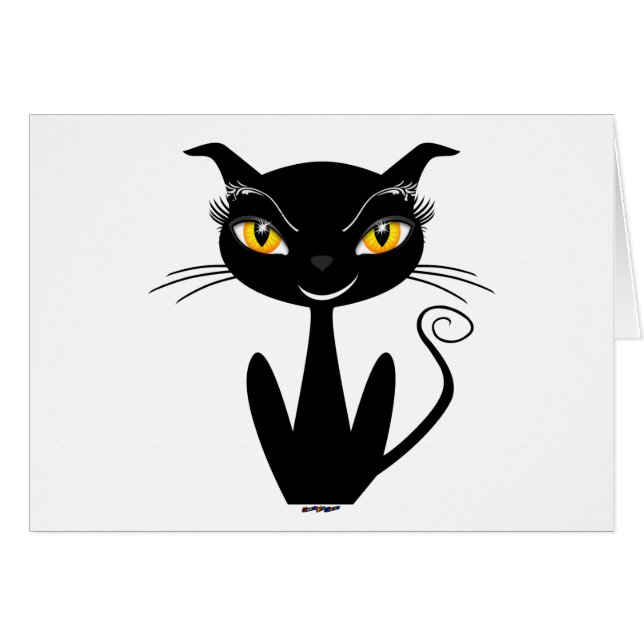 Whimsical Black Cat (Voorkant Horizontaal)