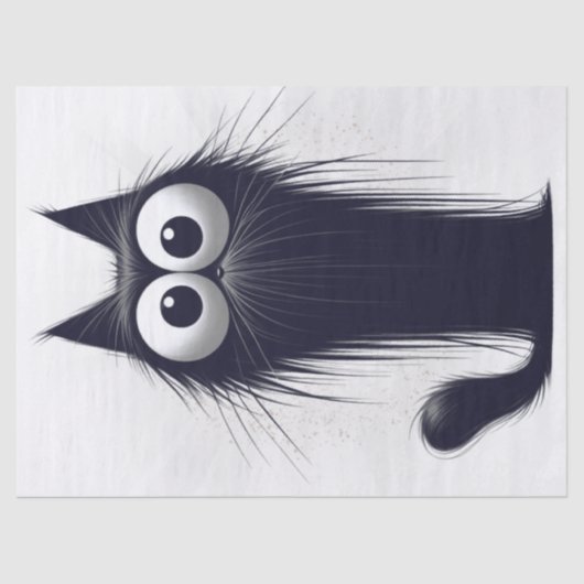 Whimsical Black Cat Cartoon Tissuepapier (Voorkant)