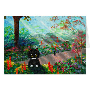 Whimsical Black Cat Creationarts