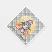 Whimsical Black Cat Halloween Servet (Hoek)