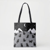 Whimsical Black Cat Night Tote Bag (Devant)