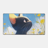 Whimsical Black Cat Sunny Yellow Buttercup Sky (Recto)