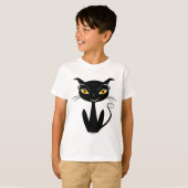 Whimsical Black Cat T-shirt (Voorkant volledig)