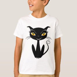 Whimsical Black Cat T-shirt