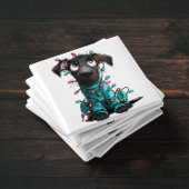 Whimsical Black Dog Christmas Magnet Magneet