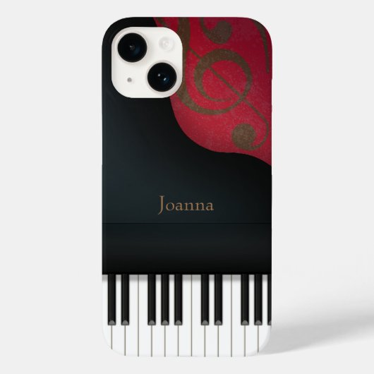 Whimsical Black Grand Piano, gepersonaliseerd Case-Mate iPhone Case (Achterkant)