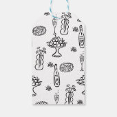 Whimsical Black Hand Drawn Vrijgezellenfeest Cadeaulabel (Achterkant)