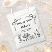 Whimsical Black Hand getrokken Vrijgezellenfeest p Bedankzakje (Geknipt)