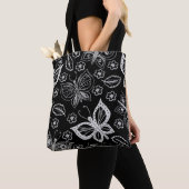 Whimsical Black & White Butterfly Pattern Draagtas (Dichtbij)